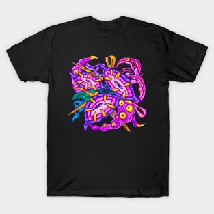 Abstract Cool Insectivorous Flowers and Monster Eyes T-Shirt